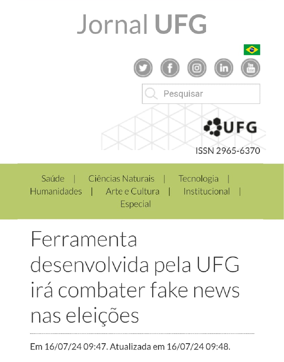 Ferramenta desenvolvida pela UFG irá combater fake news nas eleições